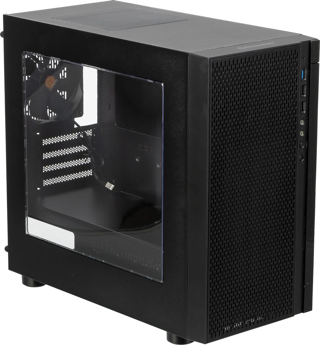 Корпус mATX Thermaltake Versa H18 Window, Micro-Tower, без БП,  черный [ca-1j4-00s1wn-00]